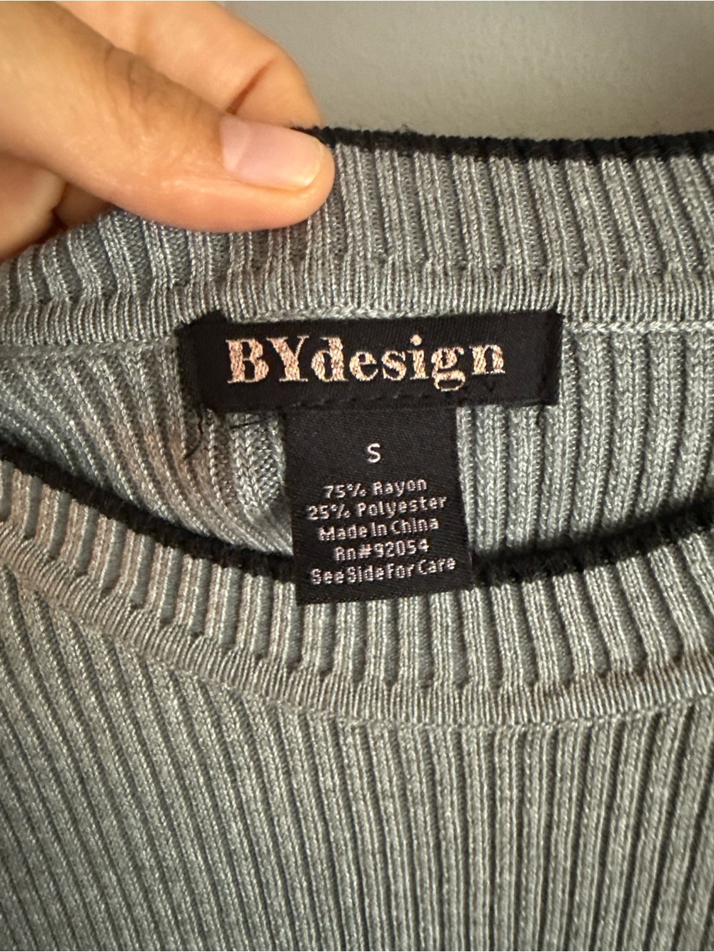 Grey Ruffle Sleeve Ribbed Top - Picture 4 of 4